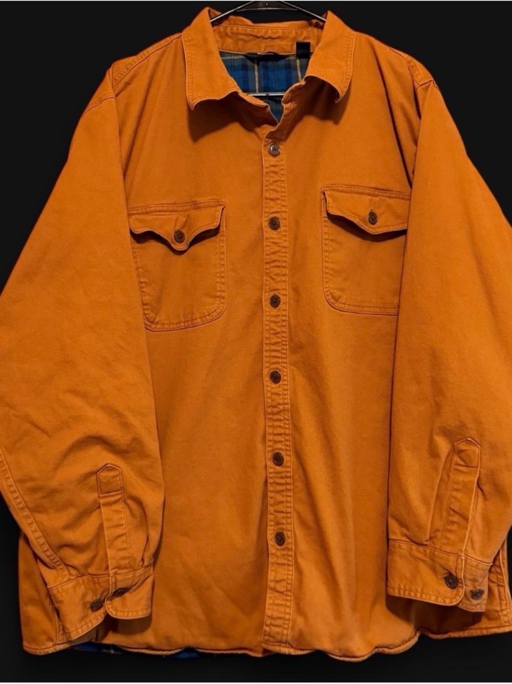 Lands End Men Golden Pecan
Plaid Lined Workwear Chore Jacket 2X